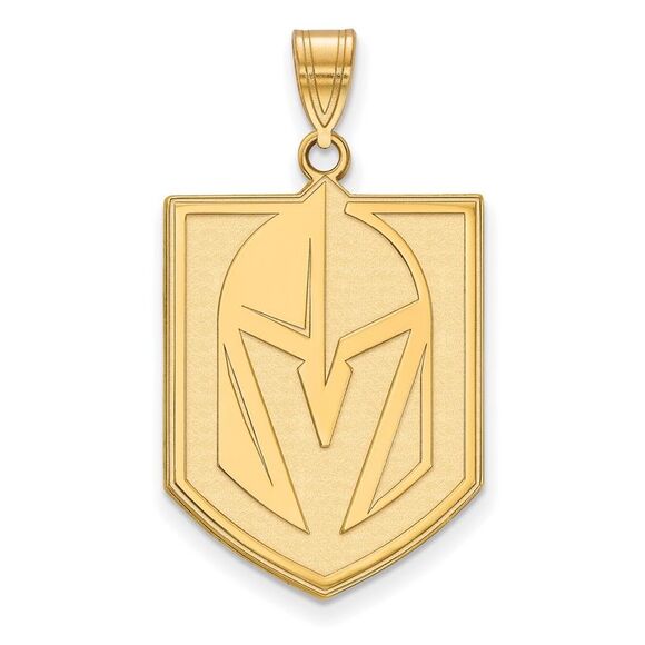 SS 14k Yellow Gold Plated NHL Vegas Golden Knights XL Pendant